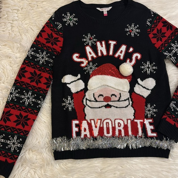 Christmas sweater size large color black Santa’s Favorite - Picture 3 of 4